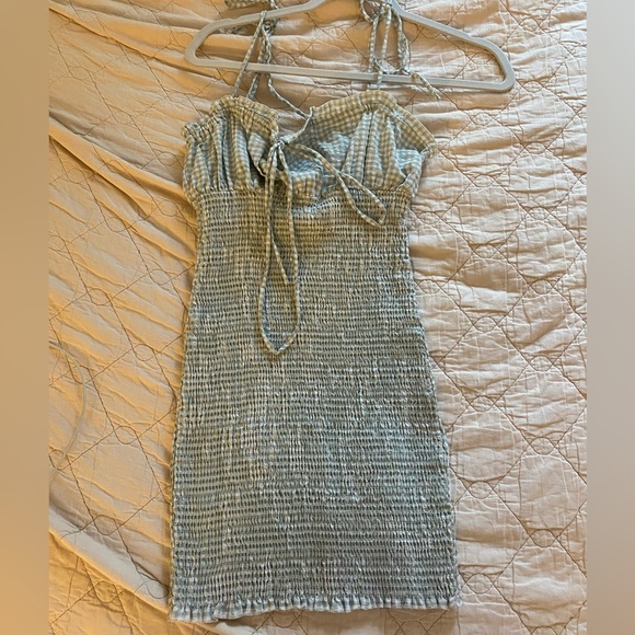 Princess Polly Green Gingham Shirred Babydoll Dress - Picture 1 of 4